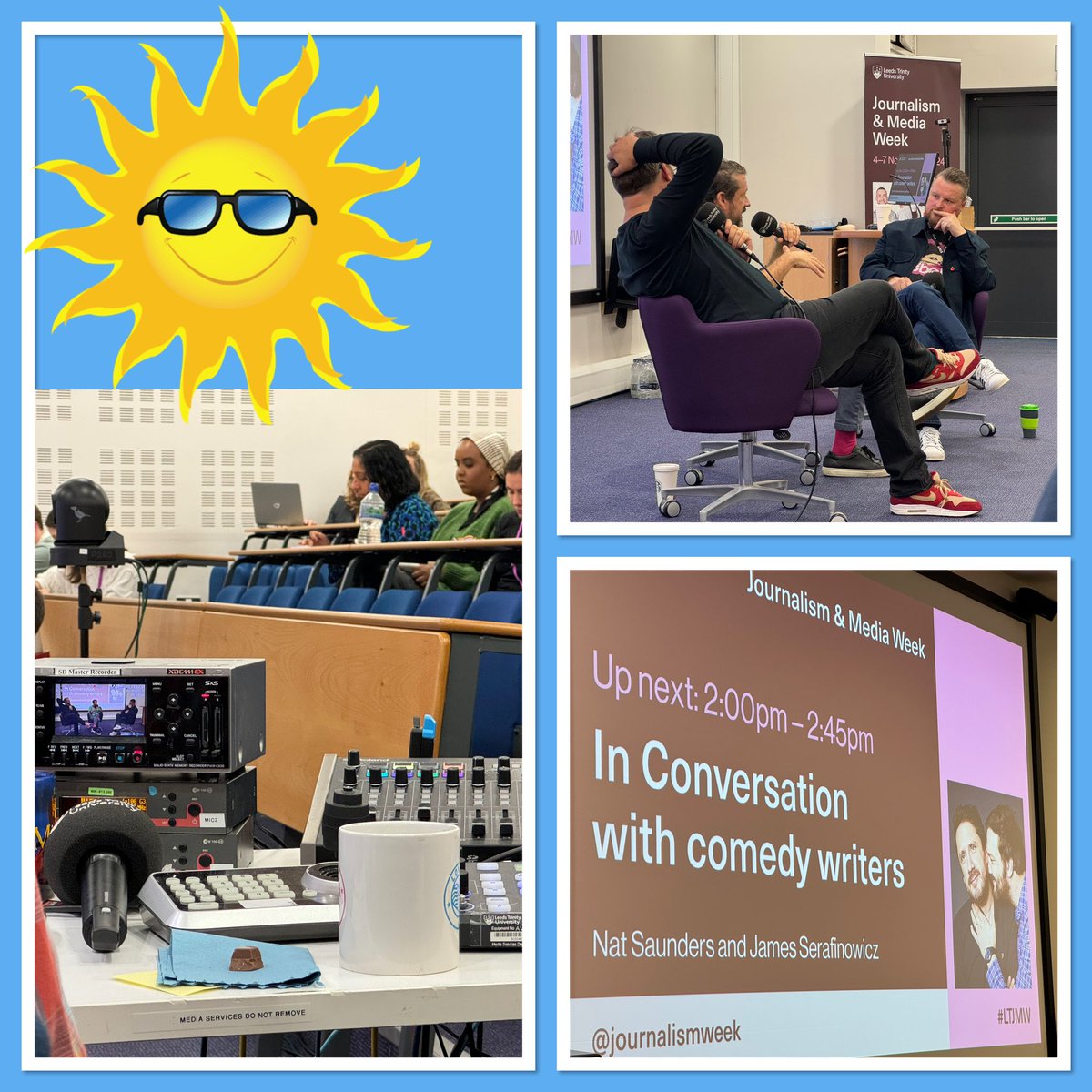 I’m up next with Footballer Benno from Sunderland. But meanwhile these comedy writers are really interesting 🐿️ <a href="/JournalismWeek/">Journalism and Media Week</a> <a href="/chubbyewok/">Darren Harper</a> #LTJMW