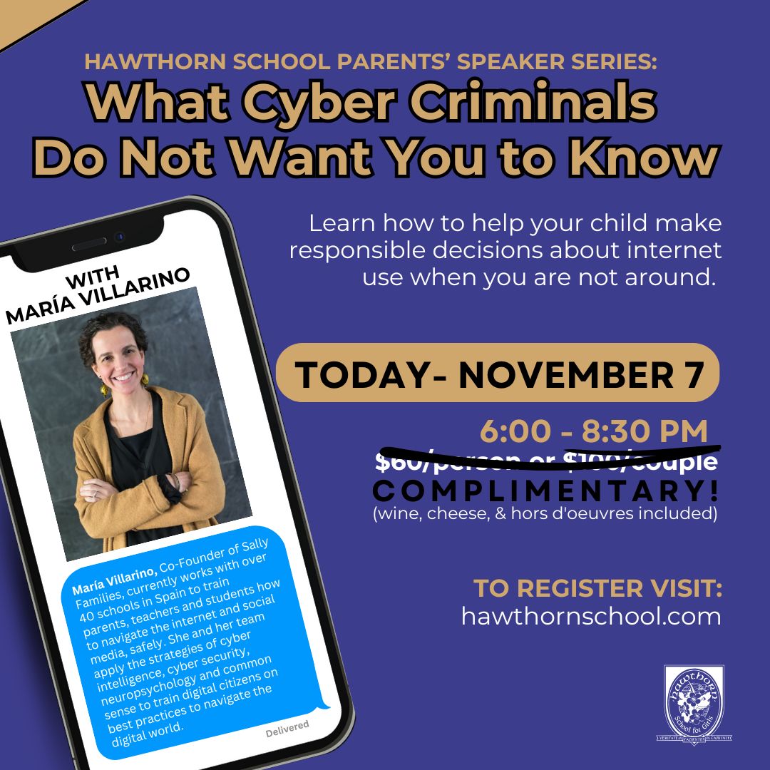 Our first speaker series of the year is happening tonight. 
Help your child navigate the #digitalworld safely by joining us and learning some helpful tips!
Register here: forms.gle/FemGUgWnxCp41n…

#ParentingTips #parenting #guestspeaker #allgirlschool #yourchildmatters #toronto