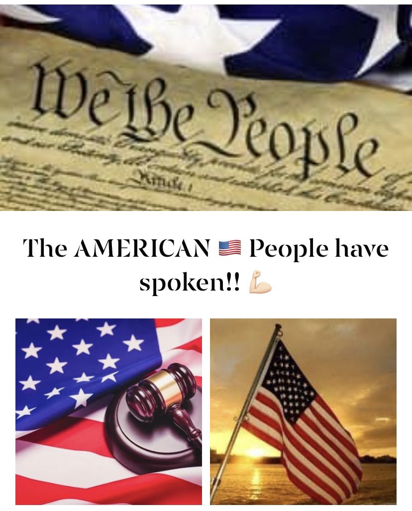 Firstclass1115's tweet image. The AMERICAN 🇺🇸 People have spoken!! 💪🏻 #wethepeople #theconstitution #president #america #love #freedom #nomorenonsense #believe #flag #unitedstates #powertothepeople #lit #celebration #yes #thetimeisnow #trump2024 #bringit #staytuned
