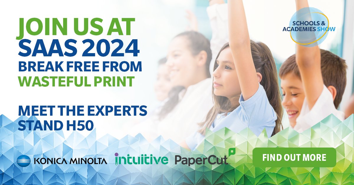 KonicaMinoltaGB's tweet image. Join us at the Schools &amp;amp; Academies Show to explore how our smart print solutions can enhance efficiency and sustainability for your institution!

Read more: km.social/3UDnzRu

#SustainablePrinting #PrintManagement #SAASBirmingham