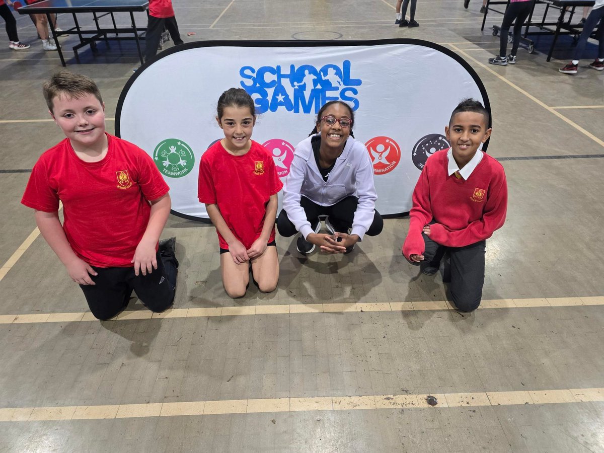 On Tuesday four children took part in a table tennis festival at Wreake Valley. Developing their table tennis skills, they came 2nd and were highly praised. Well done!!
