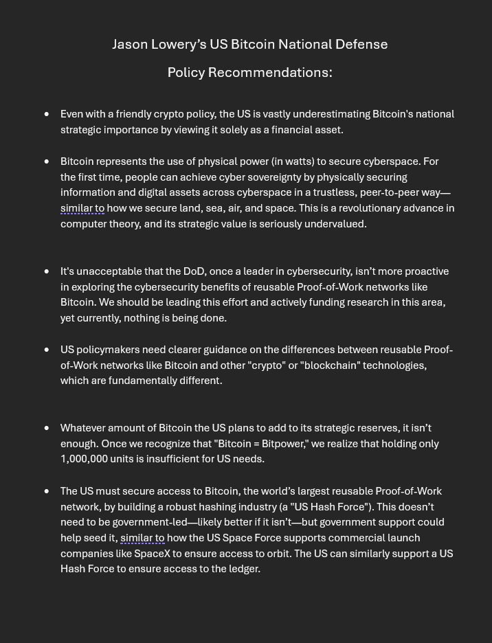 SimplyBitcoin's tweet image. JUST IN:🇺🇸 US Space Force Major Jason Lowery releases US #Bitcoin National Defense Policy proposal