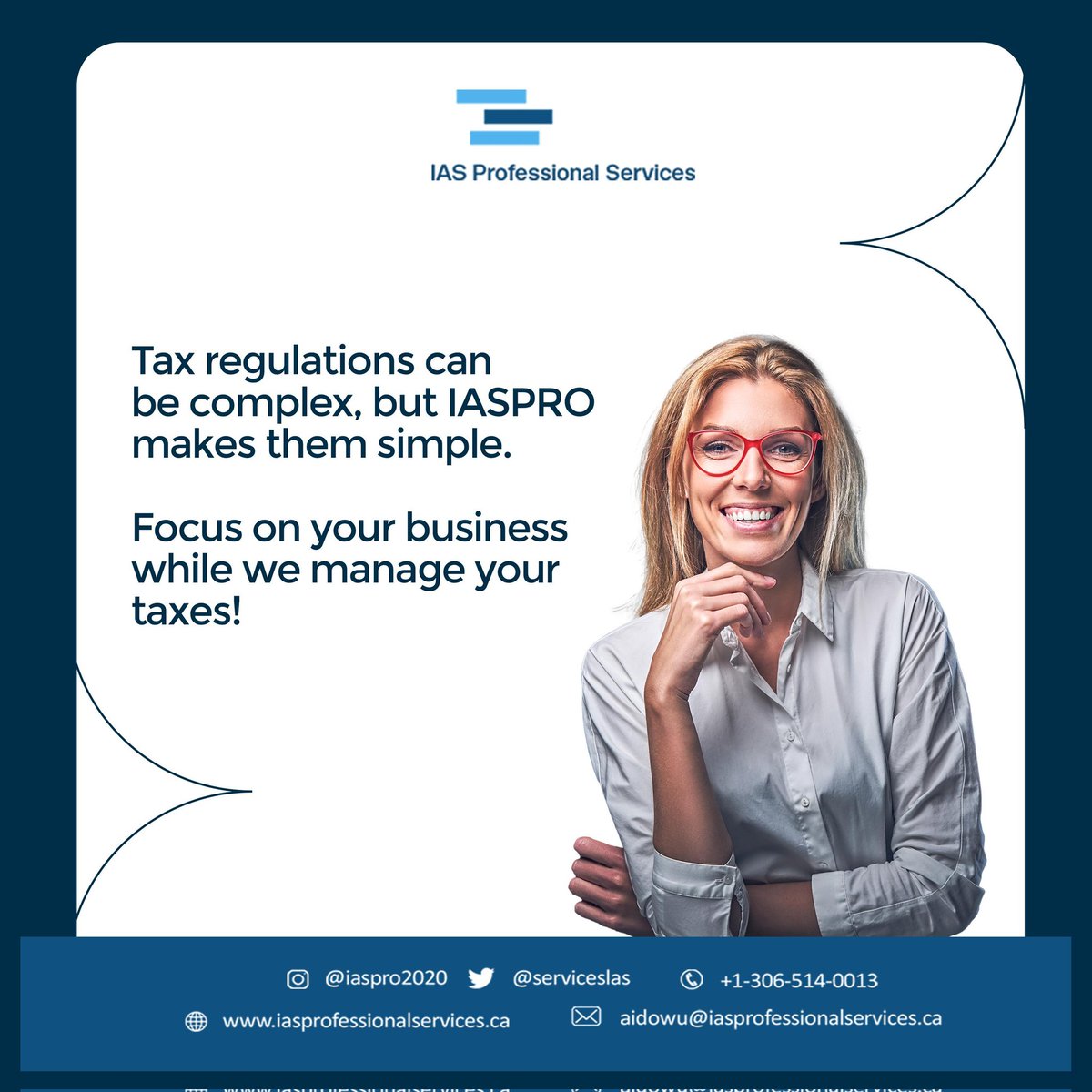 ServicesIas's tweet photo. IASPRO understands the complexity of tax regulations and makes them simple, so you can stay focused on what matters most—growing your business. 

Let us handle your taxes with ease, accuracy, and professionalism. 

Contact Us today 
#taxexpert #taxconsultants #iaspro https://t.co/euxoqXiJkp