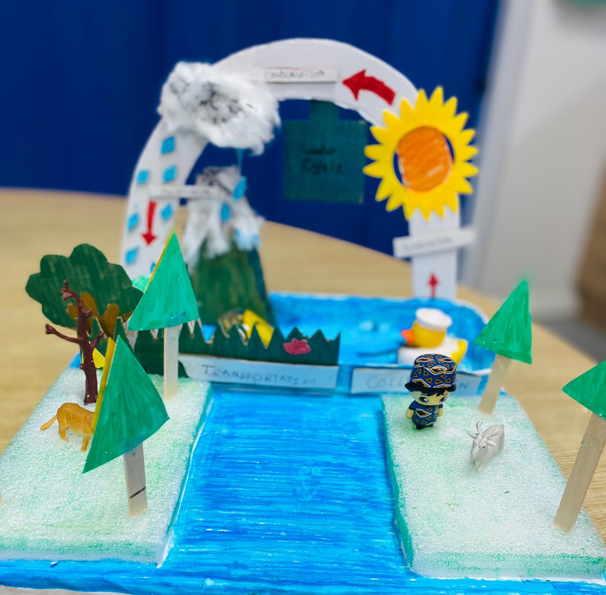 WarleyRoadPri's tweet photo. Aahil, in Y4, created this truly wonderful holiday homework to capture the water cycle. He was just one of the fabulous Phase 2 children who came to PROUD this week to show off and share their achievements. @ImpactMAT #Broadandbalanced #4Rs https://t.co/pOQI7Bz7Vy