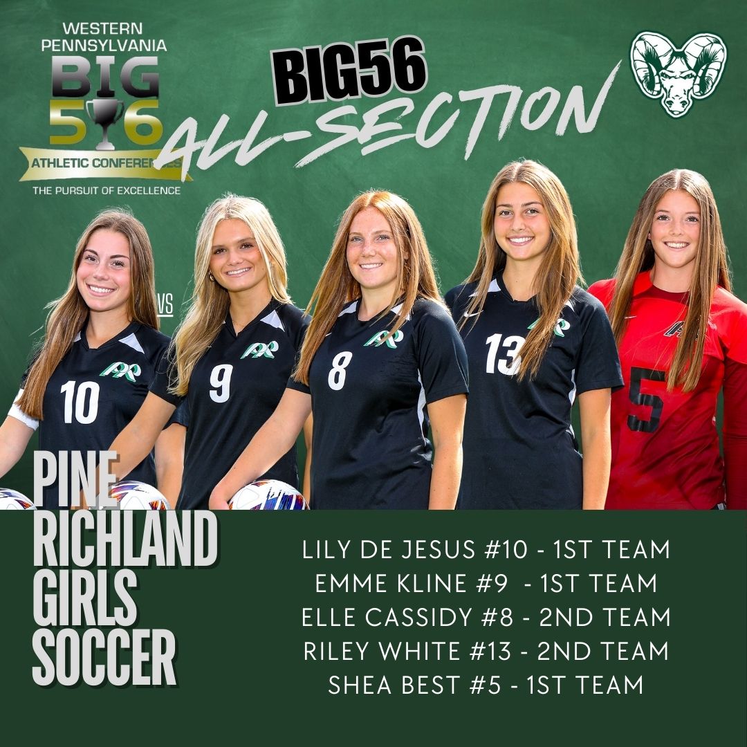 Congrats to our players who made the Big56 All-Section Teams!

<a href="/Big56Conference/">Big 56 Conference</a> <a href="/pghsoccernow/">Pittsburgh Soccer Now</a> <a href="/PR_RamsAD/">Pine-Richland Athletics</a> <a href="/TribLiveHSSN/">TribLive HSSN</a> <a href="/PineCreekJourn/">PineCreekJournal</a>  <a href="/lilydejesus_/">Lily De Jesus - 2026</a> <a href="/emme_kline/">Emme Kline</a> <a href="/elle_cassidy16/">Elle Cassidy</a> <a href="/riley_white31/">Riley White|2026</a> <a href="/shea_best24/">Shea Best 2026 GK</a>