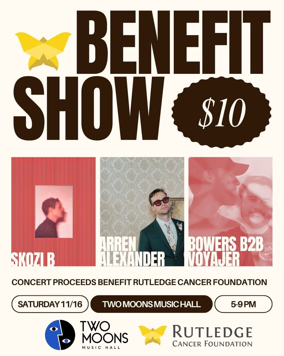 Voyajer 🛳️🛩️🚀 (@thevoyajer) on Twitter photo Denver friends! Come support an amazing charity <a href="/RutledgeCancer/">Rutledge Cancer Foundation</a> on Nov 16th at Two Moons Music Hall and see some dope music.
Tickets here: give.rutledgecancerfoundation.org/event/rcf-bene… Denver friends! Come support an amazing charity <a href="/RutledgeCancer/">Rutledge Cancer Foundation</a> on Nov 16th at Two Moons Music Hall and see some dope music.
Tickets here: give.rutledgecancerfoundation.org/event/rcf-bene…
