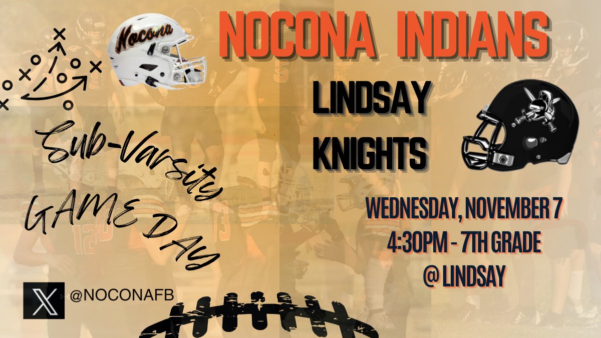 Nocona Indian Football (@noconafb) on Twitter photo Gameday Indian Nation!! 7th grade at Lindsay at 4:30pm and Varsity at 7:00pm in Tioga!! Seniors last ride!!
<a href="/bcrutsinger/">Coach Crutsinger</a>
<a href="/rjoliver22/">Coach Oliver</a>
<a href="/PaytonBetts/">Payton Betts</a>
<a href="/CoachDensonHZ/">Zach Denson</a>
<a href="/JoshLehde/">Coach Lehde</a>
<a href="/11STR8Graphics/">11Straight Graphics</a>
<a href="/14Jhill/">Coach Jeff Hill</a>
<a href="/IndianAthletics/">NOCONA INDIAN / LADY INDIAN ATHLETICS</a>
#indianpride #family Gameday Indian Nation!! 7th grade at Lindsay at 4:30pm and Varsity at 7:00pm in Tioga!! Seniors last ride!!
<a href="/bcrutsinger/">Coach Crutsinger</a>
<a href="/rjoliver22/">Coach Oliver</a>
<a href="/PaytonBetts/">Payton Betts</a>
<a href="/CoachDensonHZ/">Zach Denson</a>
<a href="/JoshLehde/">Coach Lehde</a>
<a href="/11STR8Graphics/">11Straight Graphics</a>
<a href="/14Jhill/">Coach Jeff Hill</a>
<a href="/IndianAthletics/">NOCONA INDIAN / LADY INDIAN ATHLETICS</a>
#indianpride #family