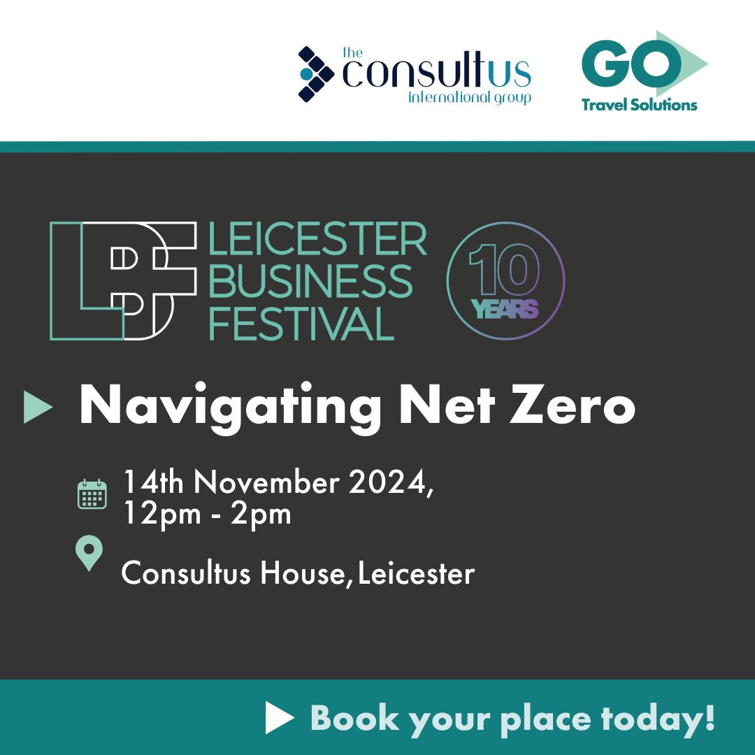 We’re excited to partner with <a href="/ConsultusEnergy/">Consultus</a> at this year’s <a href="/LBFestival/">Leicester Business Festival</a>! 🎉 
 
Join us on Thursday, 14th November, from 12pm to 2pm at Consultus House in #Leicester for our ‘Navigating Net Zero’ session. 
 
Secure your spot : 
bit.ly/3XZBO5h

#LBF2024