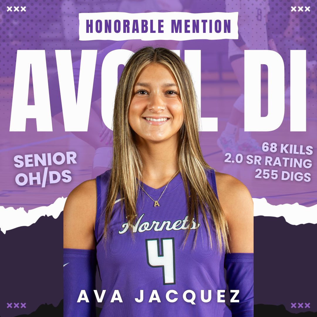 Congrats to Senior Ava Jacquez for being selected AVCTL DI Honorable Mention All League! We are so proud of you and all of your hard work!! We will miss that consistency that you’ve brought to the floor the last 2 years! 💜💪🏻 #vcvb #goalfish