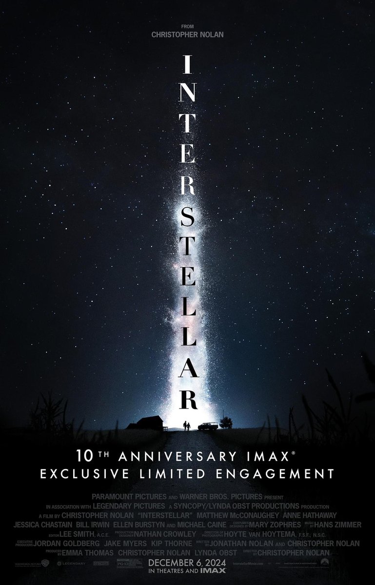 Interstellar vuelve a los cines el 6 de diciembre, aquí el póster oficial. 

🎥🍿
