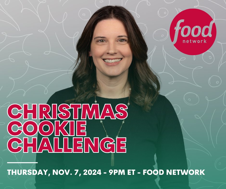 RunSwitchPR's tweet photo. It's time for....Christmas + Cookies!

Our colleague Courtney Yopp Norris is competing in the Christmas Cookie Challenge on the @FoodNetwork! 

TUNE IN TONIGHT to watch Courtney bake some Christmas Spirit.

- Christmas Cookie Challenge
- Thursday, Nov. 7 @ 9PM ET on @FoodNetwork https://t.co/f9RfOW5Vlk