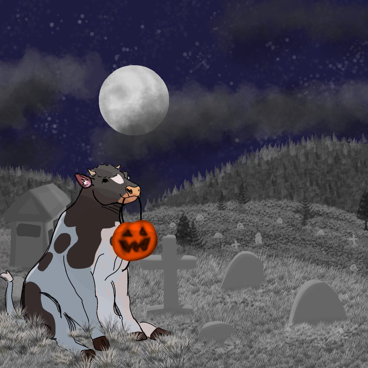 Halloween in the valley cemetery 😨👻 Thank you @/lenixfagbag69 (Discord) for this #FanArt! 🎨