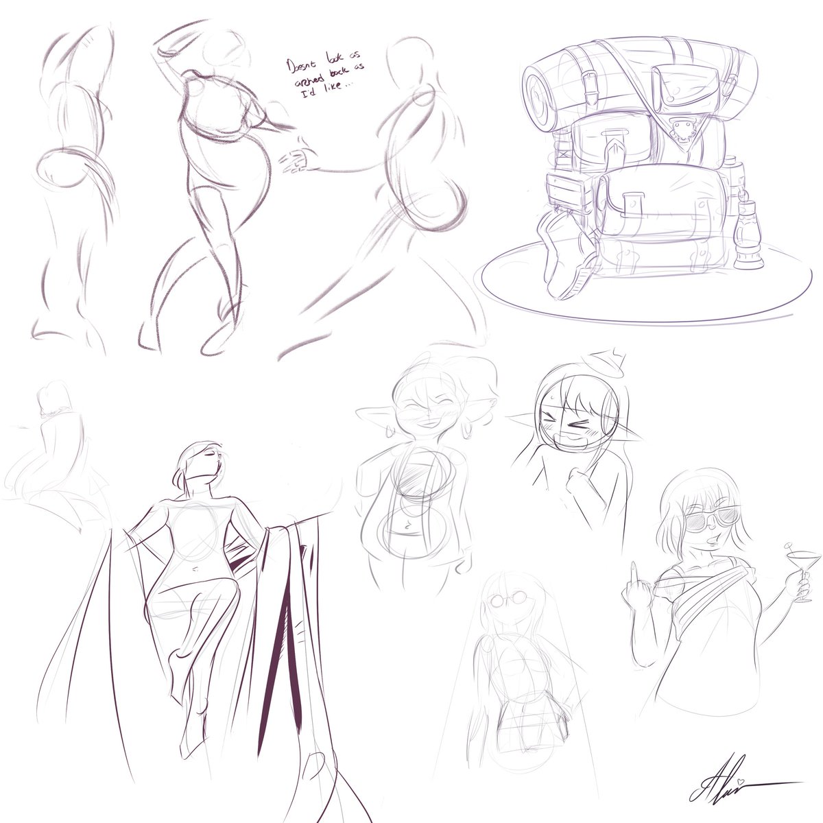 #sketchdump of some recent gesture / figuredrawing studies, doodles, and misc. things I never finished nor posted