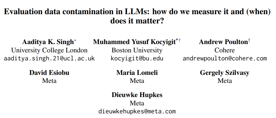New deep-dive into evaluation data contamination 😍🤩.

Curious how much contamination there really is in common LLM training corpora, how much that actually impacts benchmark scores and what is the best metric to evaluate that? Read our new preprint! 

arxiv.org/abs/2411.03923