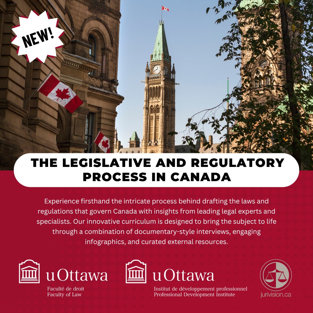 Starting November 15, you'll be able to explore the nuts and bolts of lawmaking in Canada with those who draft it in our new online course: “The Legislative and Regulatory Process in Canada”. 

🔗 bit.ly/3Cj1d1n