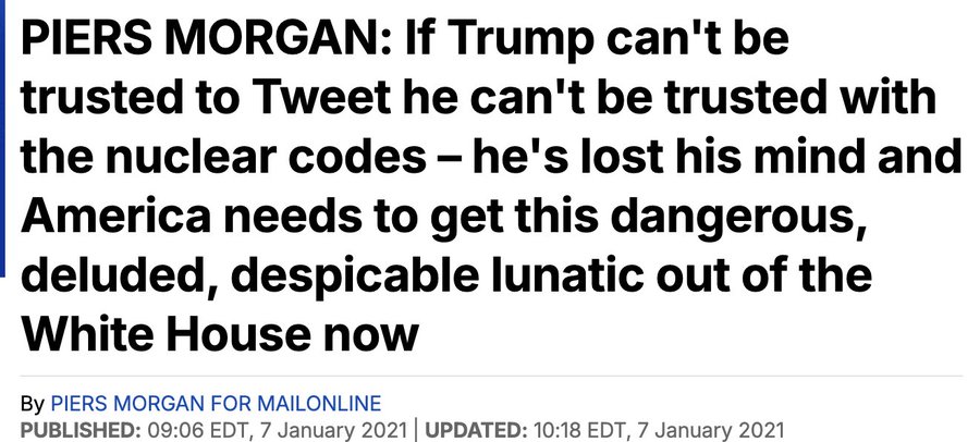 Piers Morgan said this about Trump.

Don't RT it we wouldn't want to get him in trouble, would we?