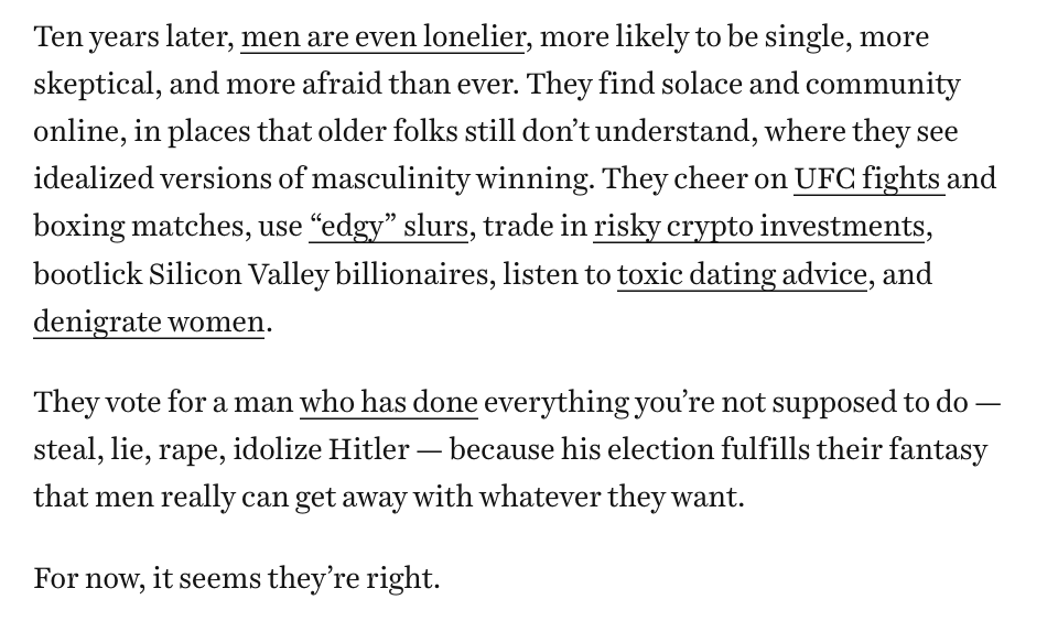 wrote about the gen z bro media diet, which obviously is not the whole or even the main story of this election, but it is not nothing