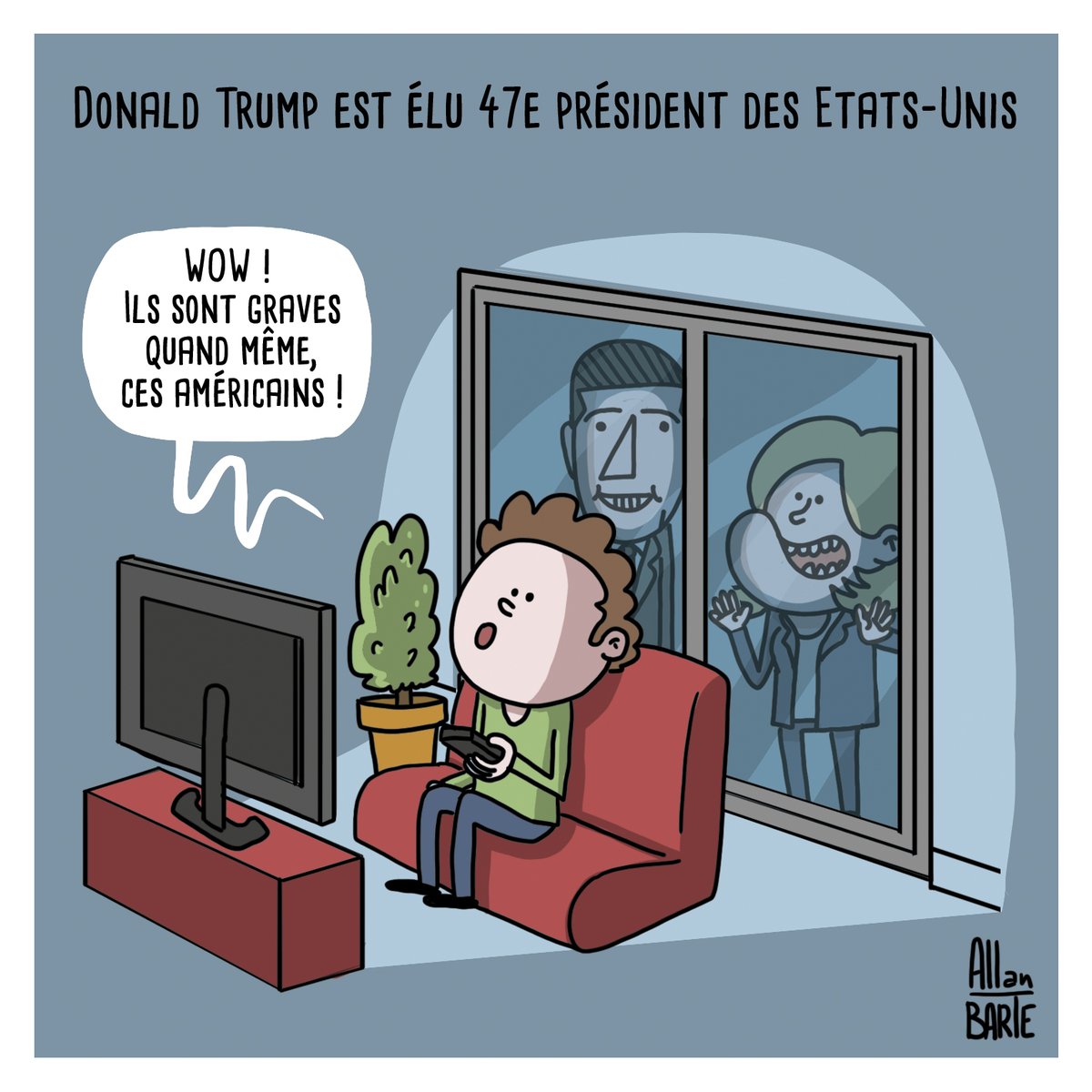 L'offensive réactionnaire, notamment via l'OPA de milliardaires sur les grands médias, n'est pas l'apanage des USA.

Pour soutenir la lutte dessinée : 
💸 ko-fi.com/allanbarte