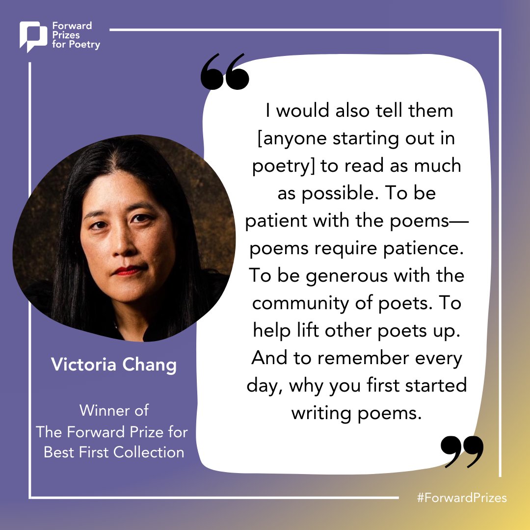 ForwardPrizes's tweet photo. You can read more from Victoria Chang (@VChangPoet, @CorsairBooks) in conversation with @ForwardPrizes on our website.
https://t.co/B8YNgJfTGC https://t.co/blDZAOAONt