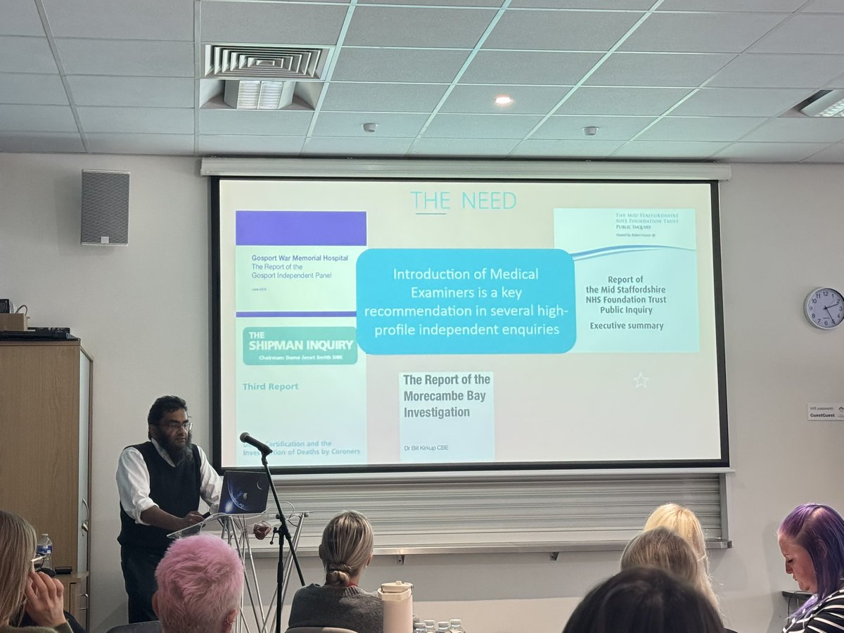 Really informative session from Mr Riyad on the role of the Medical Examiner, thank you! #ACPsurgLeeds