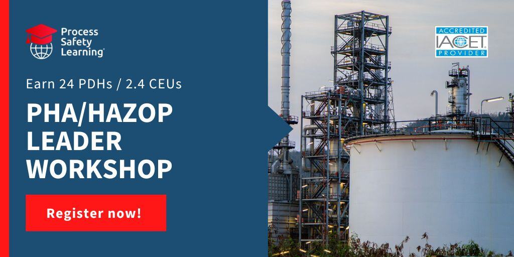 psl_lms's tweet image. Last call to register for our November PHA/HAZOP Leader workshop! Don&apos;t miss this opportunity to earn certification, qualifying you to lead a PHA before 2024 ends. Register now: bit.ly/4eUkW5n. 

#ProcessHazardAnalysis #HAZOP #ProcessSafetyTraining