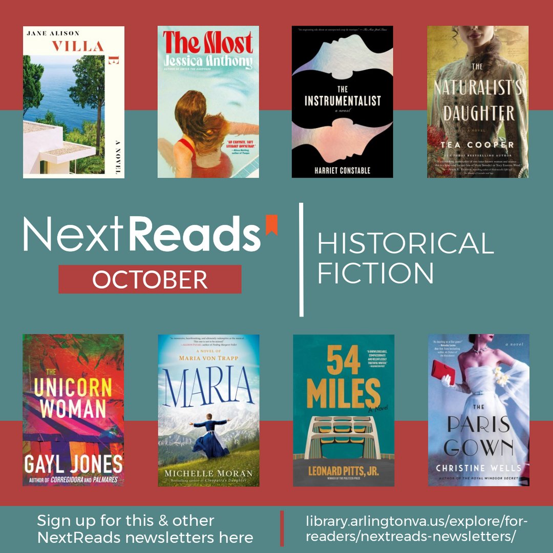 Do you get our NextReads newsletters?

We send out monthly emails with the latest titles and backlist gems. We recently sent out our 🌟NEW🌟 Historical Fiction list.

Did you get it?

Sign up for your favorite genres, topics, and age ranges today!

library.arlingtonva.us/for-readers/ne…