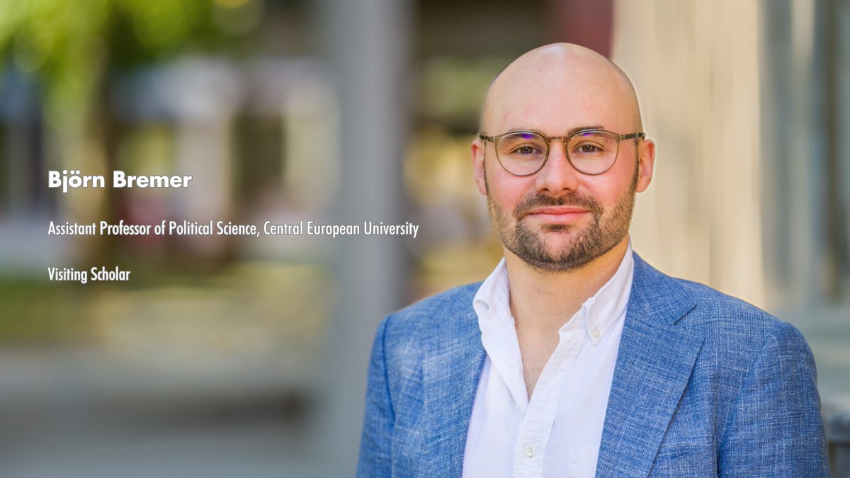 Minda de Gunzburg Center for European Studies (@europeatharvard) on Twitter photo Meet <a href="/bjoern_bremer/">Björn Bremer</a>, our John F. Kennedy Memorial Fellow from <a href="/ceu/">Central European University</a>. Join him next week for a seminar on “Climate Change Mitigation as a Policy Trilemma? The Politics of the Green Transition.”
🗓️Nov 12
⏰ 2:00 - 3:15pm
🔗ces.fas.harvard.edu/events/2024/11… Meet <a href="/bjoern_bremer/">Björn Bremer</a>, our John F. Kennedy Memorial Fellow from <a href="/ceu/">Central European University</a>. Join him next week for a seminar on “Climate Change Mitigation as a Policy Trilemma? The Politics of the Green Transition.”
🗓️Nov 12
⏰ 2:00 - 3:15pm
🔗ces.fas.harvard.edu/events/2024/11…