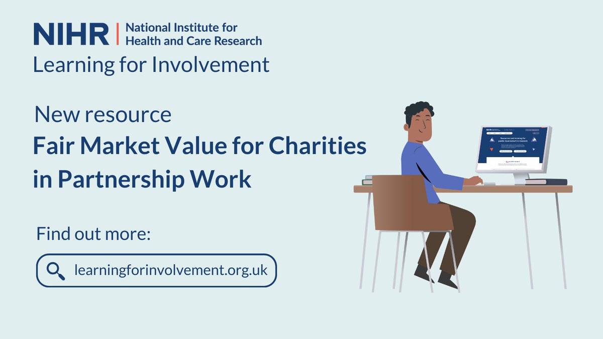 NIHR Involvement (@nihrinvolvement) on Twitter photo NIHR recently participated in the development of a new guide about fair payment for partnership work.
Five recommendations have been made. Find out more on Learning for Involvement ➡️ learningforinvolvement.org.uk/content/resour… NIHR recently participated in the development of a new guide about fair payment for partnership work.
Five recommendations have been made. Find out more on Learning for Involvement ➡️ learningforinvolvement.org.uk/content/resour…