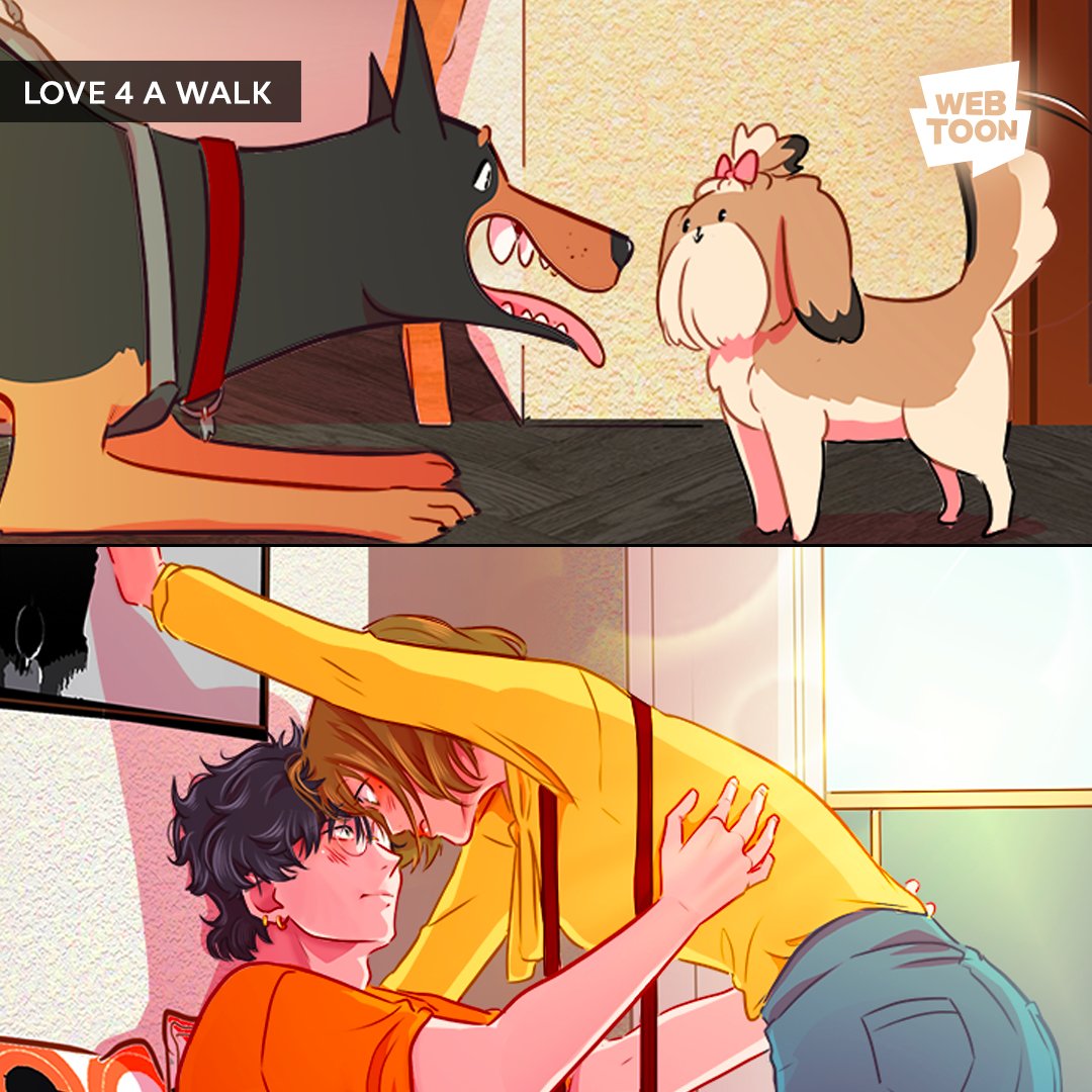 Premier date : version chien vs. version humain 🐶👫 Alors, qui gère le mieux ? 😆

#Love4AWalk #WEBTOON