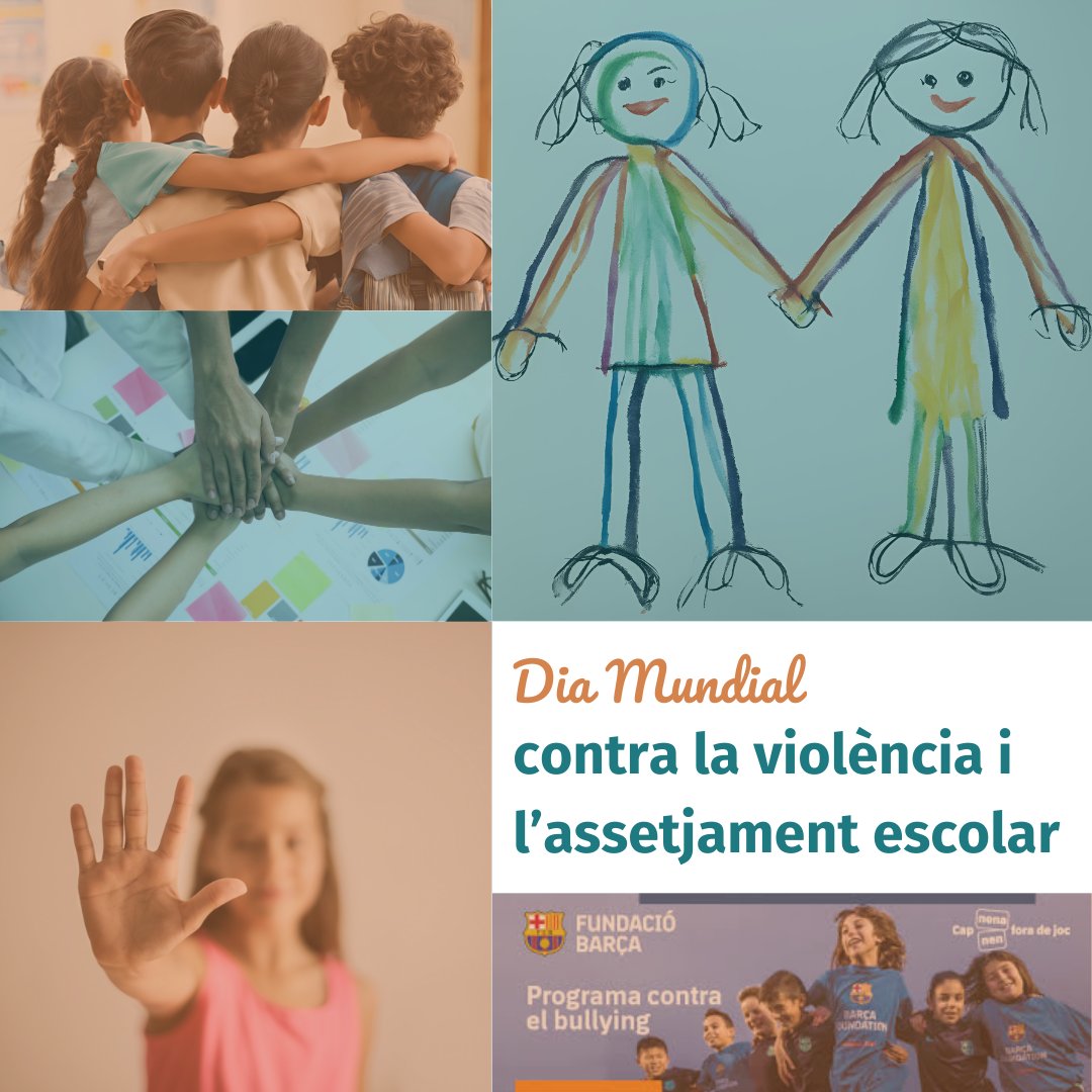 El 7 de novembre es commemora el Dia Internacional contra la violència, l'assetjament escolar i el ciberassetjament, dia declarat per la <a href="/UNESCO/">UNESCO 🏛️ #Education #Sciences #Culture 🇺🇳</a> 

Si vius una situació d'assetjament o n'ets testimoni, denuncia-ho, t'acompanyem!