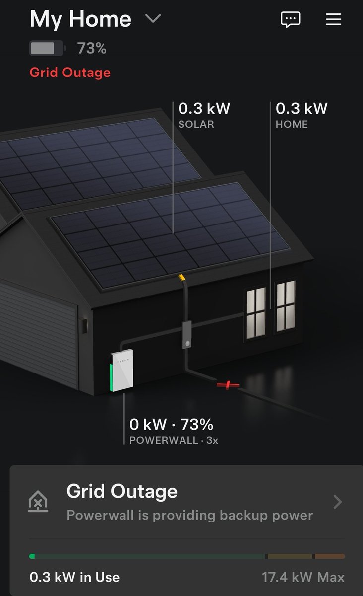 isaiahleslie's tweet image. Well, we are coming up on 24 hours now with no electricity, thanks to a Santa Ana wind event and @SCE's policy of shutting off power in high fire danger areas. BUT thanks to my solar &amp;amp; @Tesla #powerwall we've had all the electricity we need. This is the future, California.