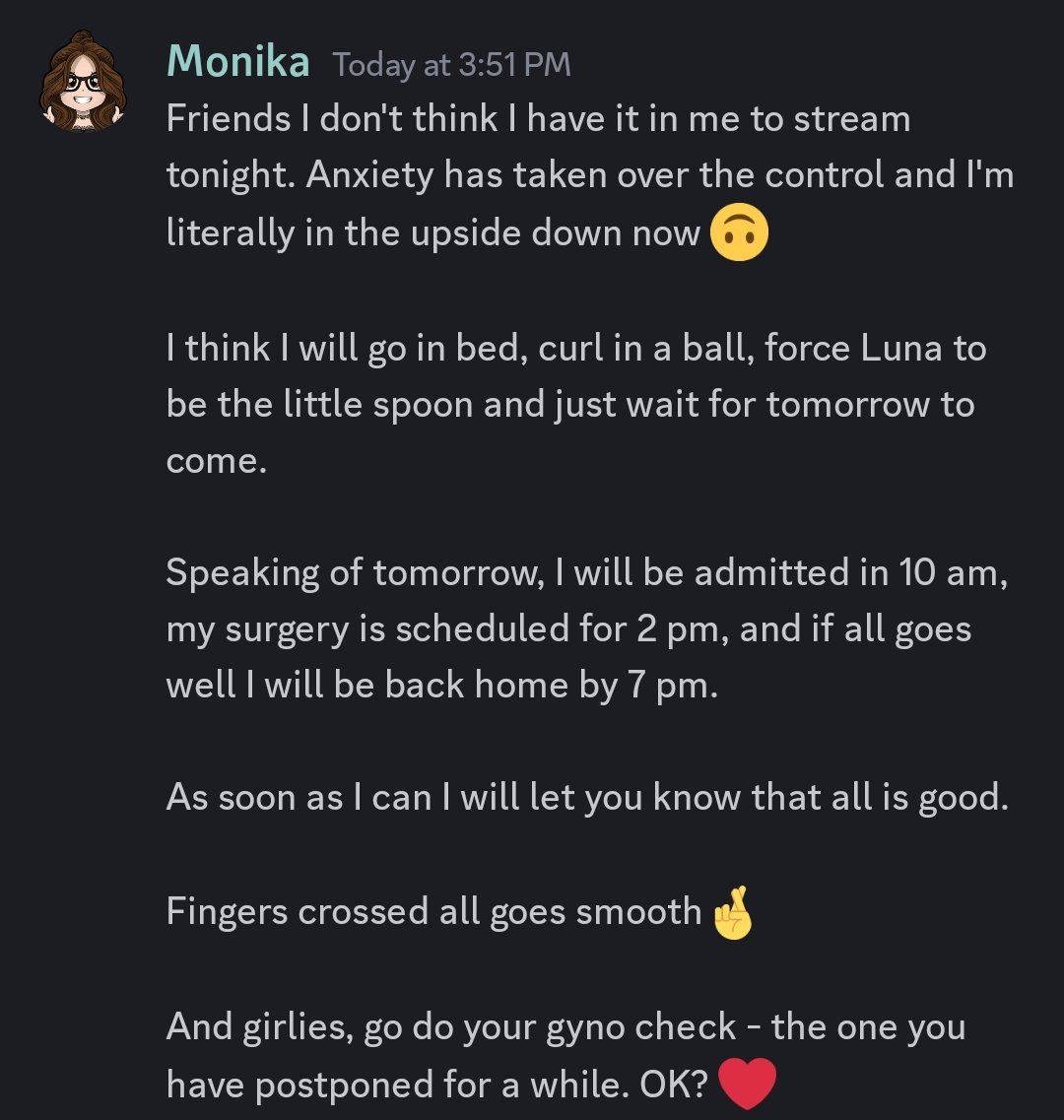 Hey friends, just a little update about today's stream. Tomorrow is the day, so wish me luck 🙏