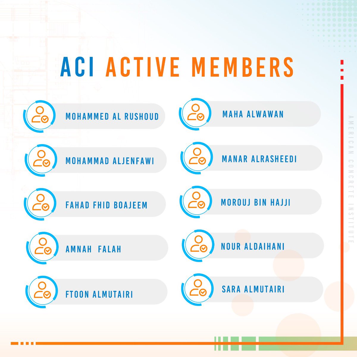 New Actives members welcome to ACI family