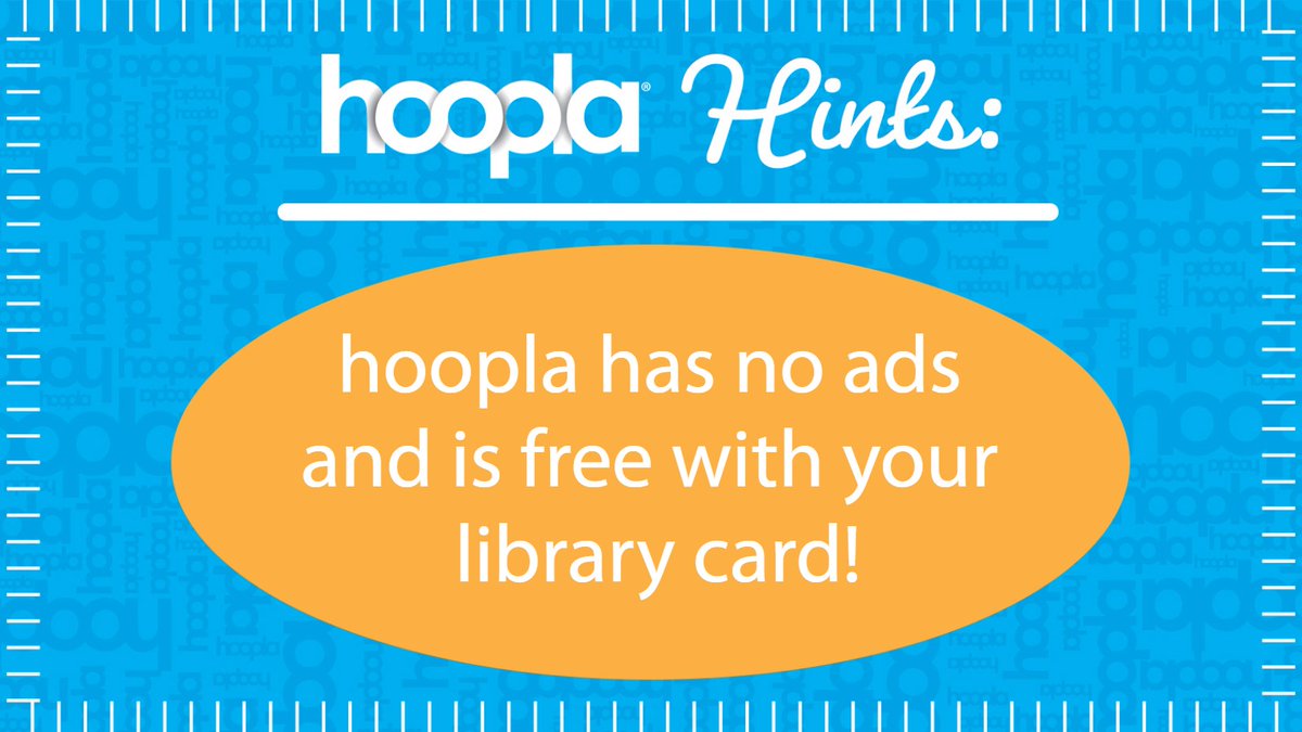 Read, listen, and watch with no ads, no fees, just your library card! 📖🎧📺 hoopla.app.link/rmhB2ffK7Nb #hooplahint #freewithlibrarycard