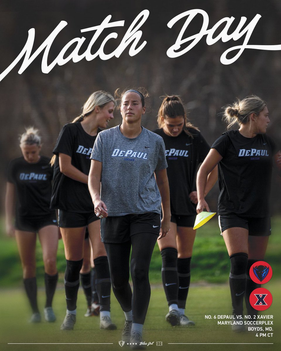 DePaulWSOC's tweet photo. BIG EAST Semis. DePaul. Xavier.🔜

📍 Boyds, Md.
🏟️ Maryland SoccerPlex
📺 https://t.co/d4PhUmkqi3
📊 https://t.co/HjRtzKbaPQ
📰 https://t.co/kJbldIvskw

#BlueGrit🔵😈 https://t.co/Gg9gDxtsZd