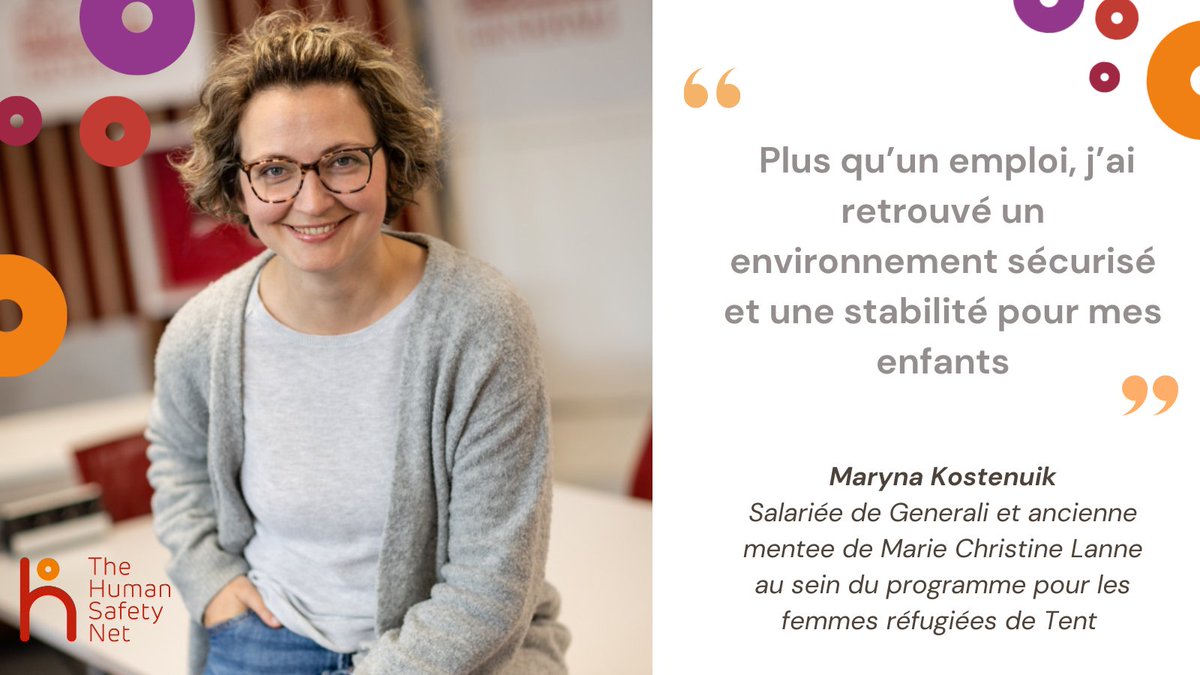 Maryna, 38 ans, a fui l’Ukraine avec ses 3 enfants en 2022. 
Grâce au soutien de notre partenaire <a href="/TentOrg/">Tent Partnership for Refugees</a> et de sa mentor <a href="/Mc_Lanne/">M-Christine Lanne</a>, elle a aujourd’hui trouvé un emploi, en tant que testeuse de logiciels chez <a href="/generalifrance/">Generali France</a>.
#THSN4Refugees

En savoir➕: url-r.fr/tLFui