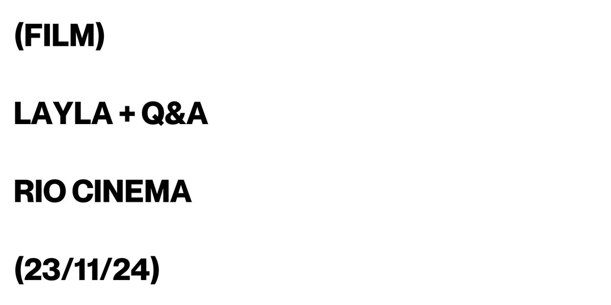 Later this month, <a href="/riocinema/">Rio Cinema</a> will host an in-person Q&amp;A with <a href="/Glamrou/">Amrou Al-Kadhi 🦄</a> following a screening of their debut feature film LAYLA.  

Find out more: bit.ly/4edMUbr