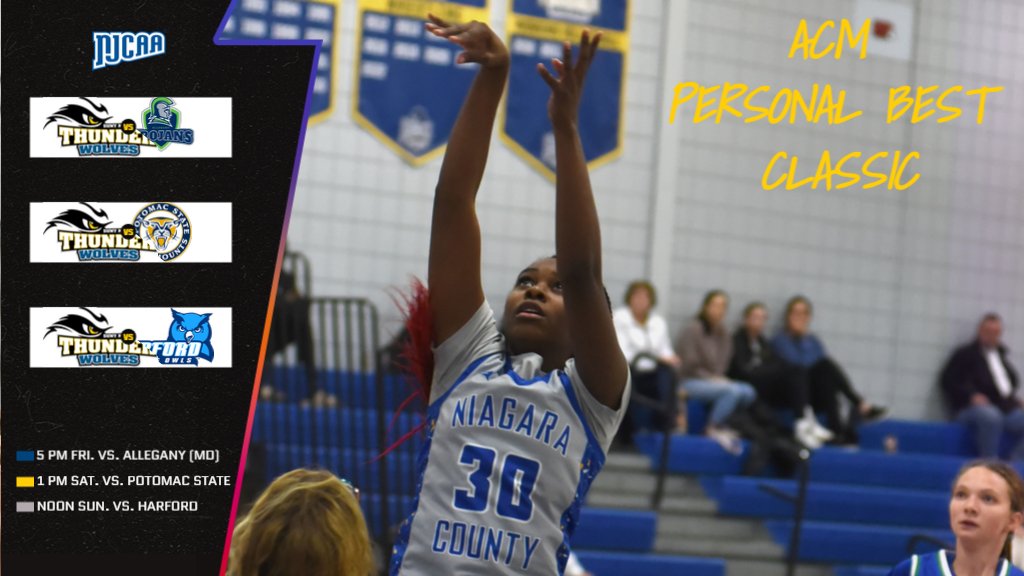 WBKB: The No. 20 Thunderwolves are headed to Maryland this weekend for the annual three-game Personal Best Classic hosted by Allegany College of Maryland! #RollWolves 🏀🐺💪

Watch LIVE here: fan.hudl.com/usa/md/cumberl…

<a href="/NCThunderwolves/">SUNY Niagara Thunderwolves</a> 
<a href="/SUNYNiagara/">SUNY Niagara</a> 
<a href="/NJCAAReg3/">NJCAA REGION 3</a> 
<a href="/GNN_Sports_/">Greater Niagara Sports</a>
