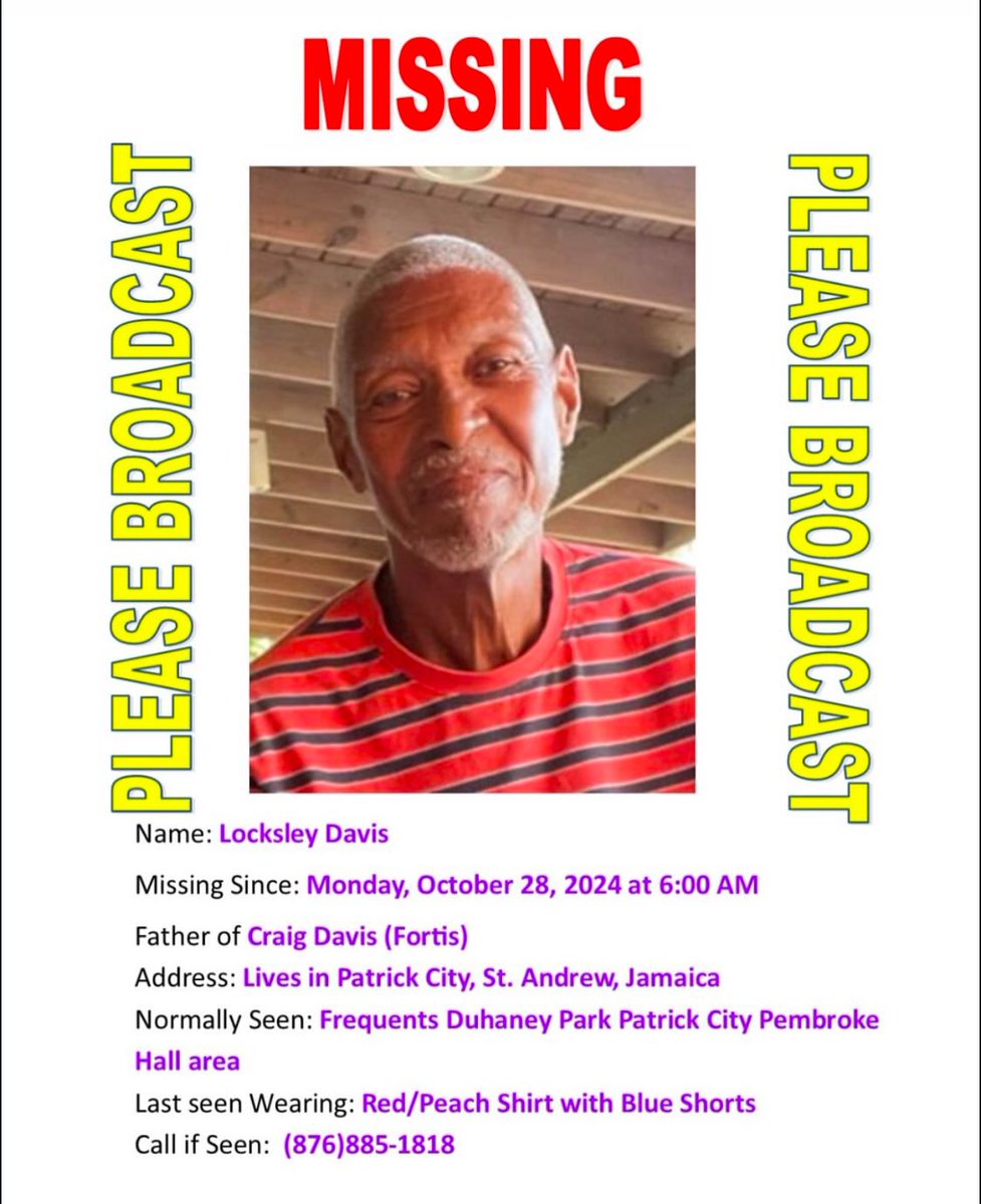 Nah go tell nuh lie, I'm losing hope a likkle but please share as much as possible and look out for him (sharing all the photos just fi mek  sure unnu can see him from any angle)