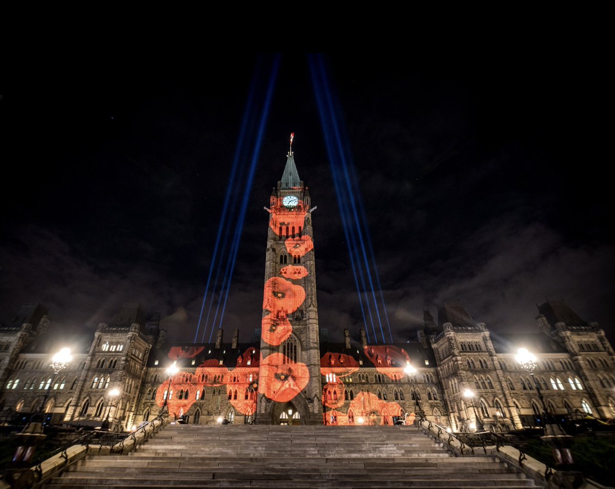 There’s still time to see the Poppy Drops display before it’s over! It will be running from 6:30pm – Midnight (ET), tonight and tomorrow, November 11th, 2024.

Virtual Poppies will be cascading down the Peace Tower representing and honouring Canada’s Fallen. #WeWillRememberThem