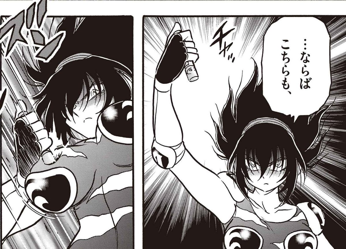 ◤マンガワン◢版は金曜更新!🔥

ブラックアーマーズ皐の蘭…二人の過去にはいったいなにが…。
皐による覚悟の一撃が珍子に迫る!

#ドッジ弾子 #ドッジ弾平
 #炎の闘球女ドッジ弾子 #マンガワン https://t.co/Q6F1R3yuO2 
