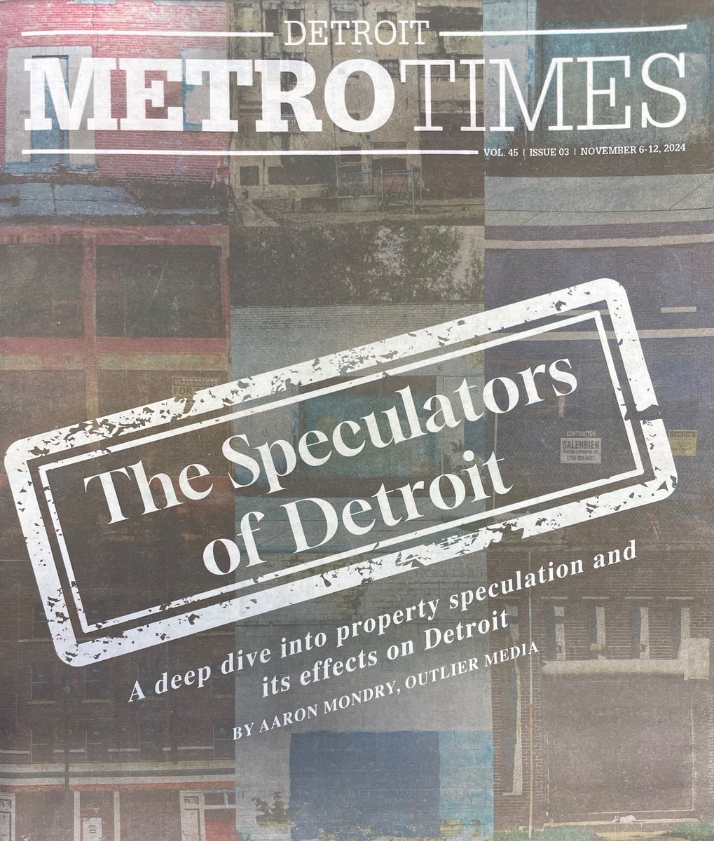 Aaron Mondry | @amondry.bsky.social (@aaronmondry) on Twitter photo Thanks for republishing <a href="/metrotimes/">Detroit Metro Times</a>! Pick up a copy if you haven't read our series on speculation. This issue has the first three articles in it. Thanks for republishing <a href="/metrotimes/">Detroit Metro Times</a>! Pick up a copy if you haven't read our series on speculation. This issue has the first three articles in it.