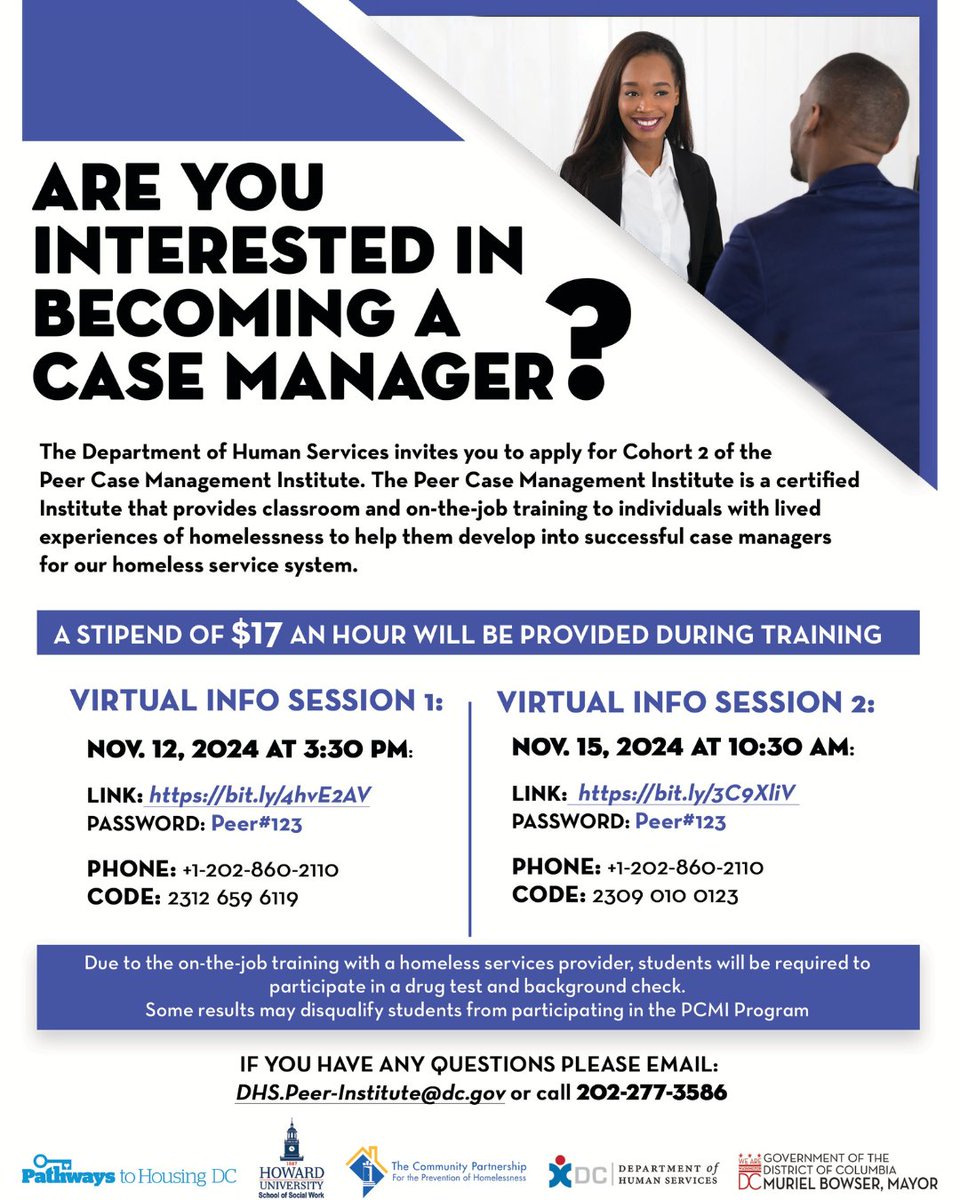 Pathways DC (@pathwaysdc) on Twitter photo Check out the Peer Case Management Institute! Together with <a href="/DCHumanServ/">DC Department of Human Services</a>, we established an institute that provides classroom and field-based training to people with lived experience of homelessness to help them develop into successful case managers for homeless services system. Check out the Peer Case Management Institute! Together with <a href="/DCHumanServ/">DC Department of Human Services</a>, we established an institute that provides classroom and field-based training to people with lived experience of homelessness to help them develop into successful case managers for homeless services system.