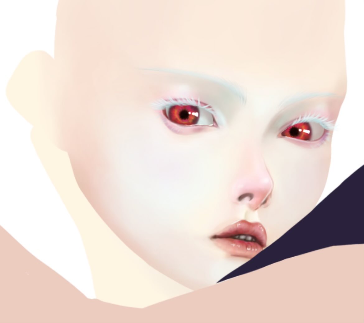 鼻とか唇塗るのホント楽しい(๑♡∀♡๑)
なかなか美人になってくれそうです(ﾉ)ﾟ∀ﾟ(ヾ)
…髪ないけど( ˃ ⌑ ˂ഃ )
次は前髪描くので許して…(´・ω・｀)
あとは顔の向かって左側、耳までの距離が長い感じするね〜ꉂ(σ▰˃̶̀ꇴ˂̶́)σ✧