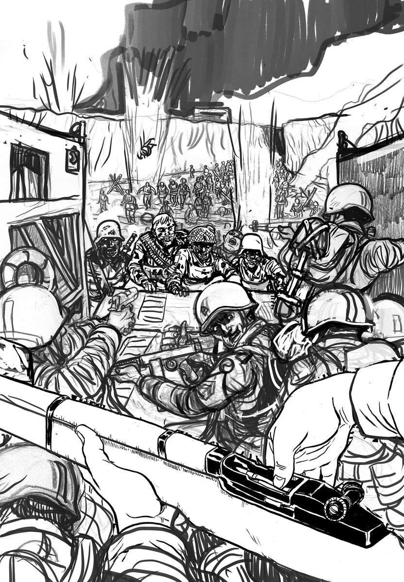 Been messing around with this composition for a few weeks. It's finally ready for some ink(I think!)