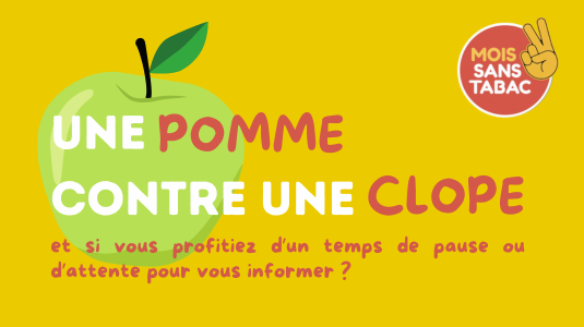 CHU de Reims (@chudereims) on Twitter photo #MoisSansTabac | Une pomme contre une clope ! 🍏
Rendez-vous jeudi 14 novembre de 12h à 16h dans le hall du bâtiment Christian Cabrol pour l'opération "Une pomme contre une clope ". Venez échanger une cigarette contre une collation ! swll.to/oi4RLDs
<a href="/Mois_sans_tabac/">#MoisSansTabac</a> #MoisSansTabac | Une pomme contre une clope ! 🍏
Rendez-vous jeudi 14 novembre de 12h à 16h dans le hall du bâtiment Christian Cabrol pour l'opération "Une pomme contre une clope ". Venez échanger une cigarette contre une collation ! swll.to/oi4RLDs
<a href="/Mois_sans_tabac/">#MoisSansTabac</a>