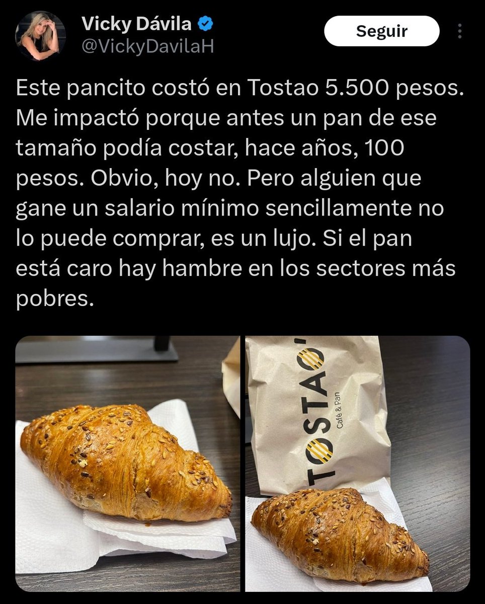 Compraron dólar a $5000, pollo a $50.000, le
pagaron a Rigo $1.445.000 para andar en bicicleta
por la ciudad y todavía quieren que tomemos en
serio cuando gritan "fuera petro",

Tienen una percepción de la realidad
completamente carente de lucidez