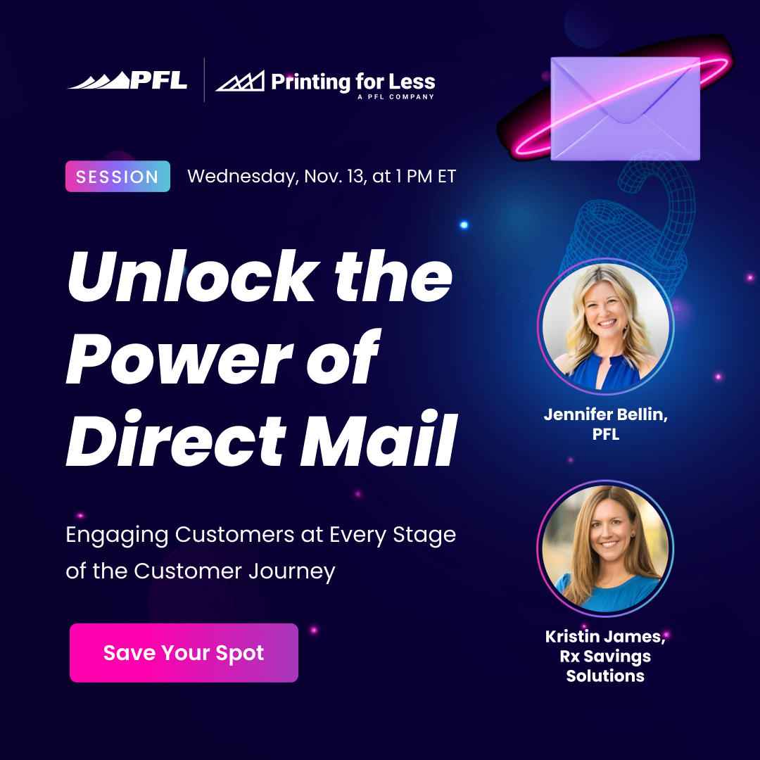 Learn about proven direct mail examples and tactics with our RX Savings Solutions live discussion on Wed, Nov 13 at 1 PM ET.

Sign up here: bit.ly/3CjZusE

#Marketing #DirectMail #Webinar #PFL #MoreThanMail
