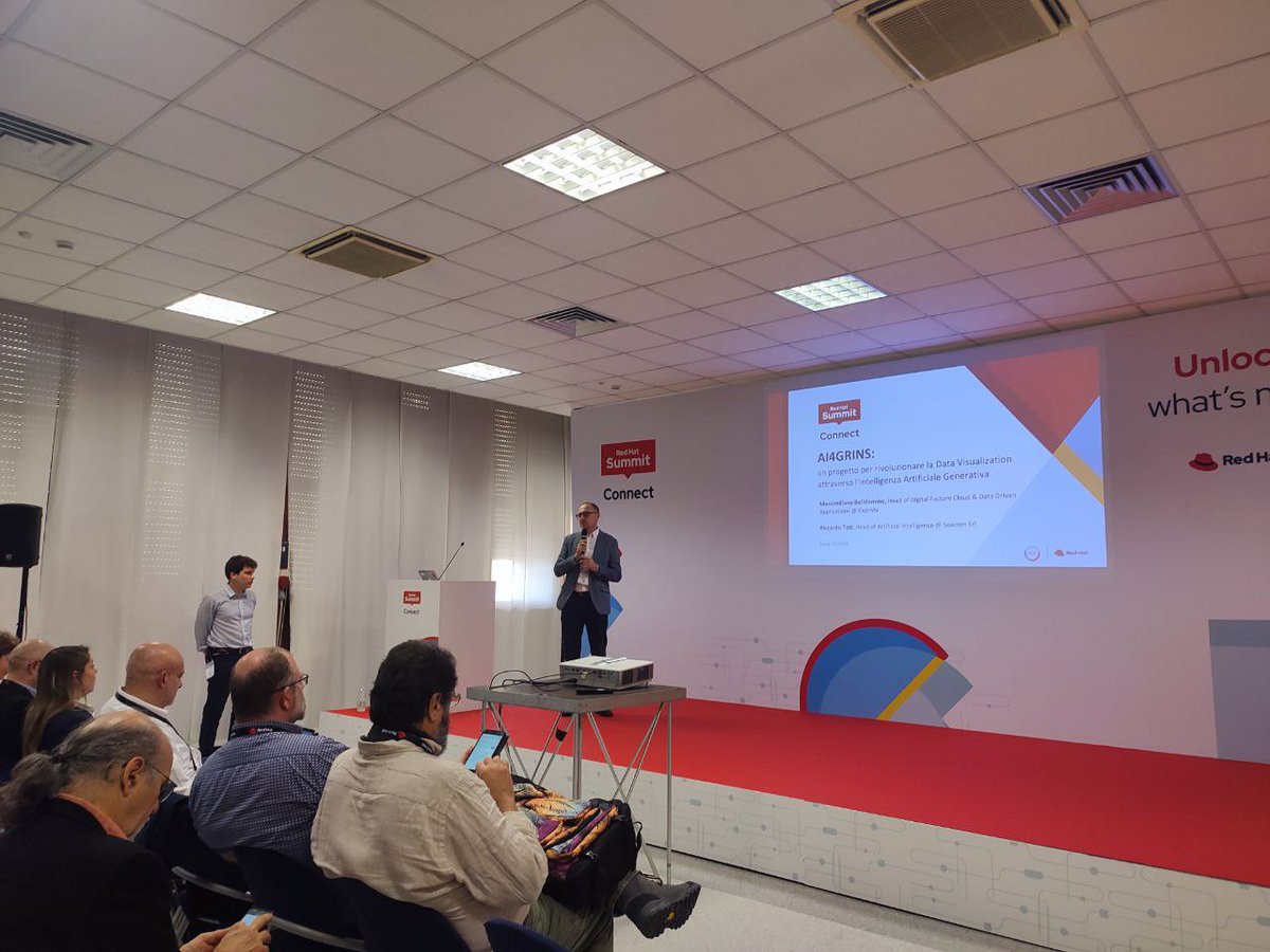 RIOS (@rios_opensource) on Twitter photo Inizia ora l'intervento 🔸 Visioni Autogenerative: un progetto per rivoluzionare la #DataVisualization attraverso l'Intelligenza Artificiale Generativa 🔸 a cura di <a href="/SEACOMsrl/">Seacom Srl - società benefit</a>
<a href="/RedHatItaly/">Red Hat Italy</a>
#RHSummitConnect #RIOS
#GenAI Inizia ora l'intervento 🔸 Visioni Autogenerative: un progetto per rivoluzionare la #DataVisualization attraverso l'Intelligenza Artificiale Generativa 🔸 a cura di <a href="/SEACOMsrl/">Seacom Srl - società benefit</a>
<a href="/RedHatItaly/">Red Hat Italy</a>
#RHSummitConnect #RIOS
#GenAI