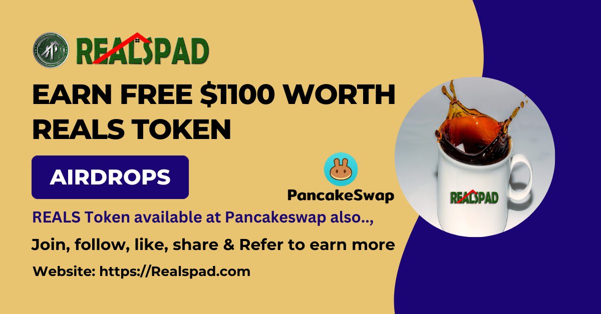 realspadtoken's tweet photo. "🏢📷#RealspadToken Backed Real Properties, The Real Worlds Assets $REALS is a Decentralized Token on #BinanceSmartchain network(BSC). "Also Available in #Pancakeswap" 📷"Presale is Live Now"📷The https://t.co/DusClPid8J #Realspad #Binance📷📷 #Airdrops #Durov #BinanceSmartChain #RealsToken #BSC #ICO #ieo #IDO #PancakeSwap
